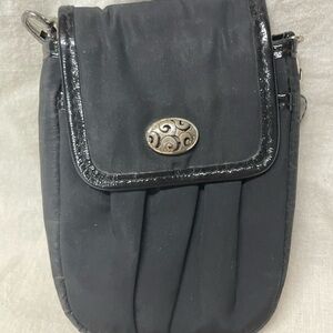 Brighton Black and Purple Small Wristlet with Silver Details